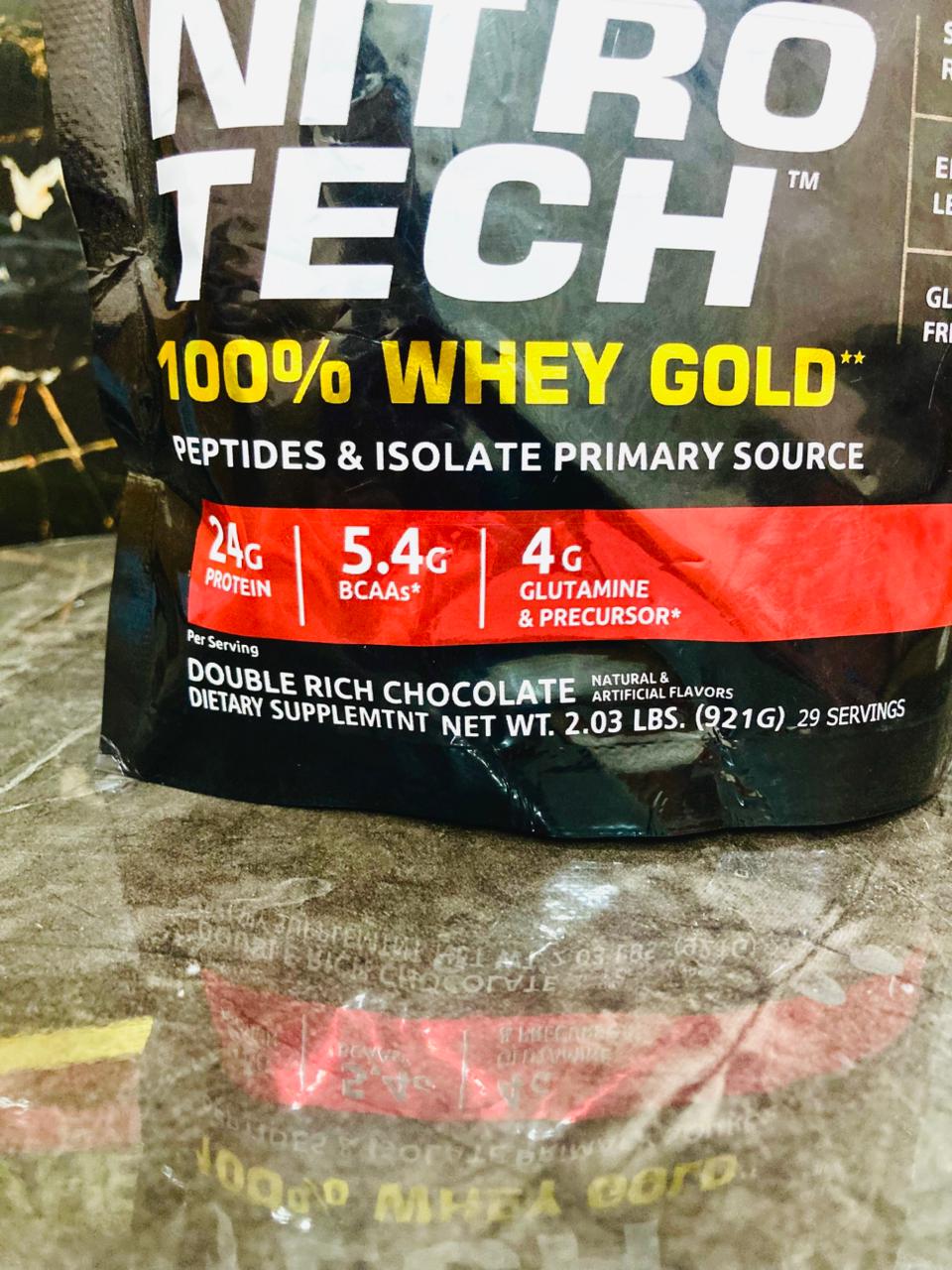 Muscletech NitroTech 100% Whey Gold – Double Rich Chocolate )