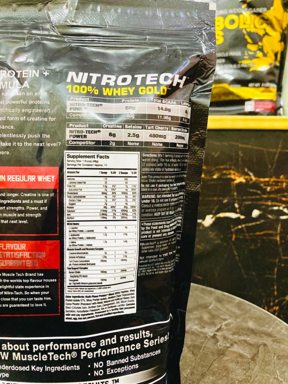 Muscletech NitroTech 100% Whey Gold – Double Rich Chocolate )