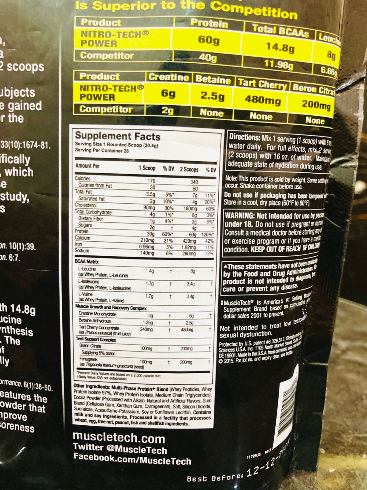 Nitro Teach power ultimate muscle amplifying protein